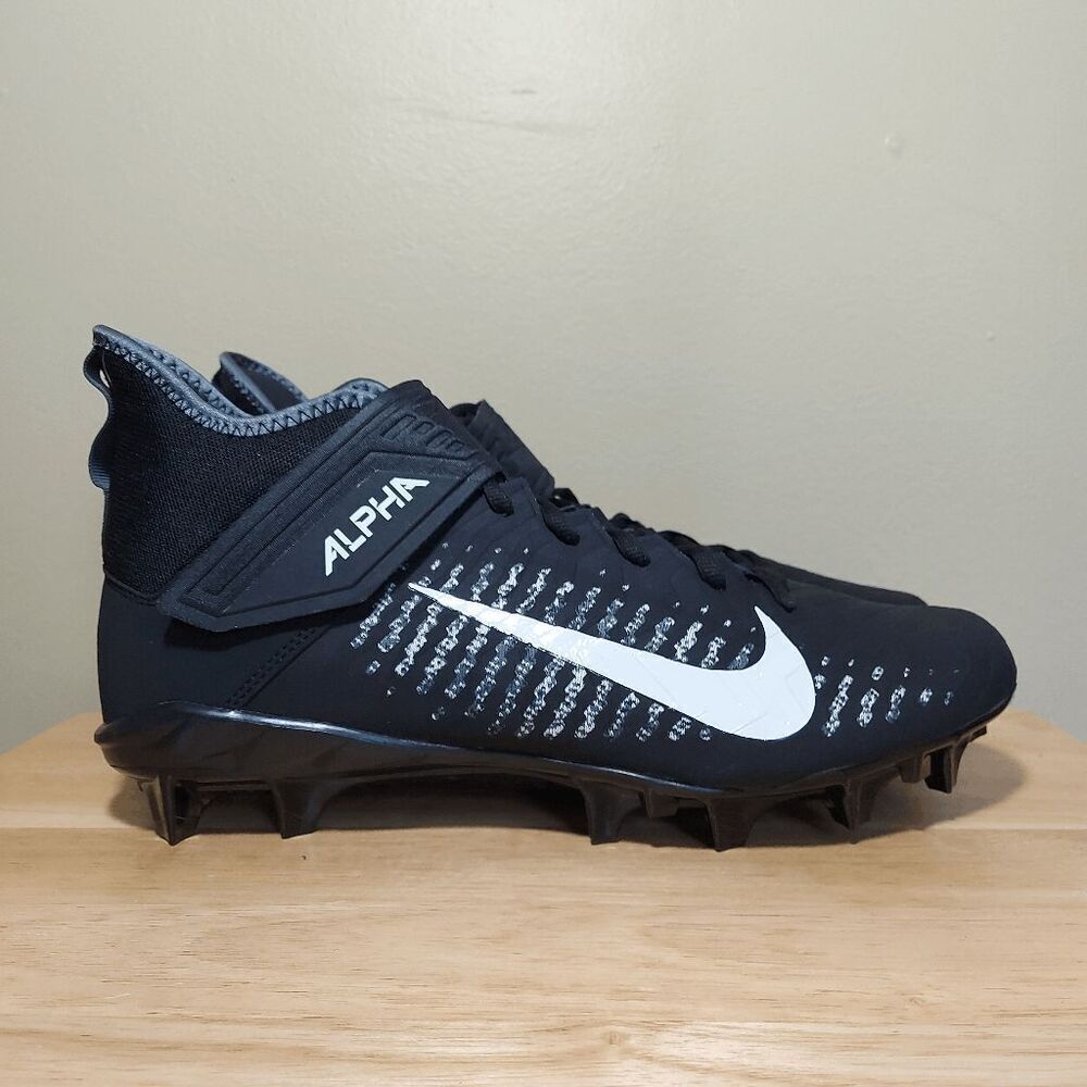 Nike Alpha Menace Pro 2 Wide Football Cleats Black White BV3951-001 Men's 13 W - Picture 1 of 7